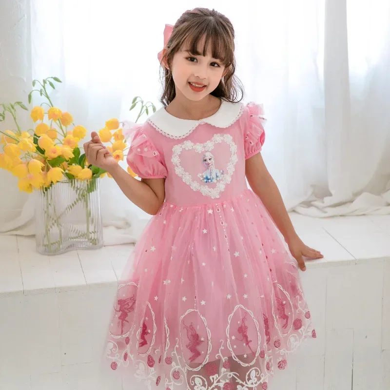 

Baby Girls' Summer Dress New Cartoon Children's Sarong Frozen Elsa Summer Clothes Princess Aisha Dress