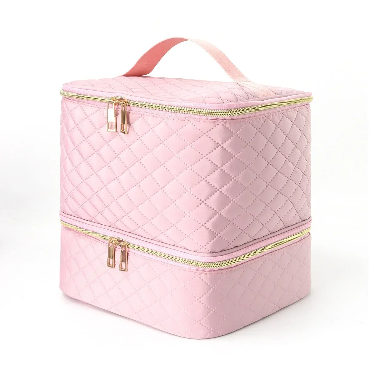 Portable Double-Layer Cosmetic and Nail Care Organizer with 30 Compartments