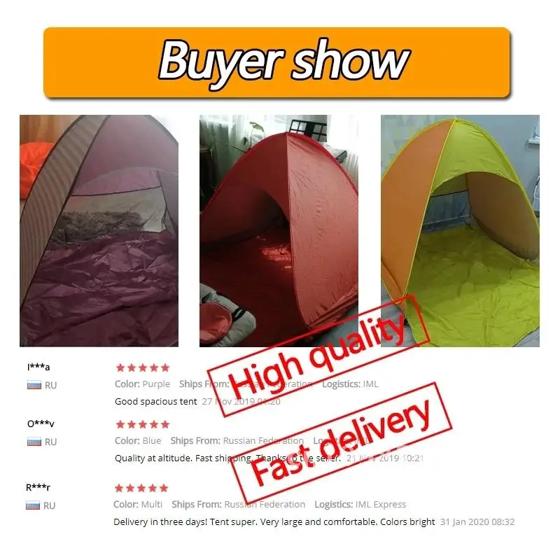 Hot Sale Quick Automatic Beach Tent Outdoor Beach Shade Shelter Tent UPF50+ Portable Canopy For Camping Fishing