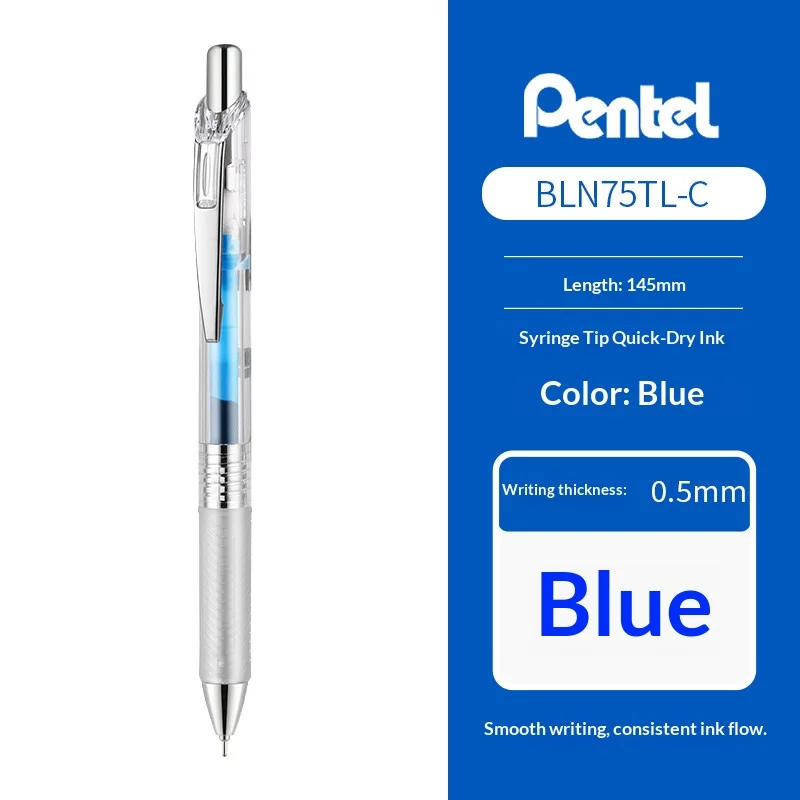 Pentel EnerGel Infree Gel Pens - Transparent Barrel with Soft Grip, 0.5mm Needle Tip, Colored Highlighter
