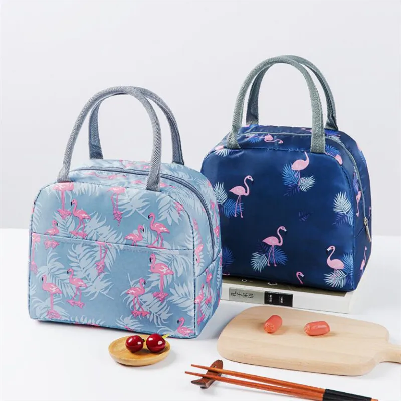 Functional Pattern Cooler Lunch Box Portable Insulated Canvas Lunch Bag Thermal Food Picnic Bags For Women Kids
