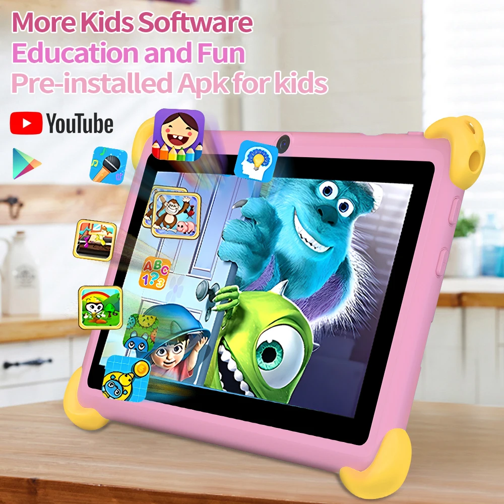 2025 New BDF 7 Inch Android 13 Kids Tablet Google Play 64GB ROM Dual Cameras Bluetooth 5G WiFi Tablets Children's Gifts 4