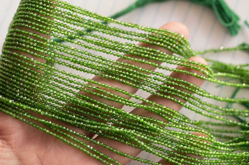 

Loose Beads Gemstone AA Diopside Round Faceted 30cm for DIY Jewelry Making Necklace Beads Nature
