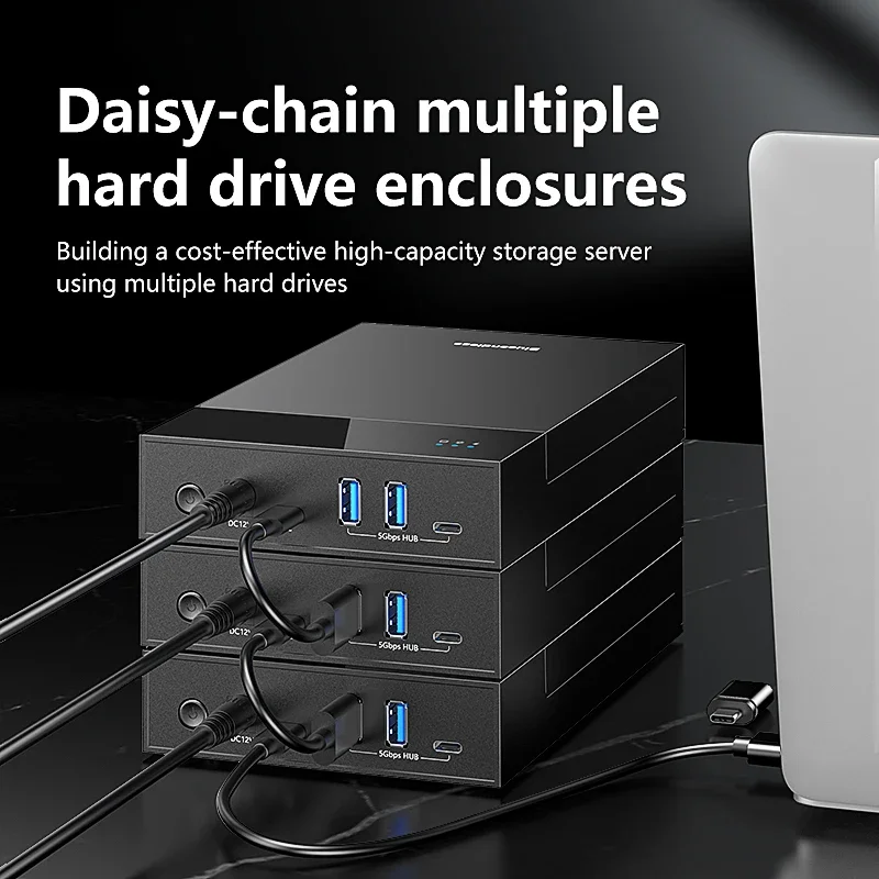 2.5/3.5 SATA HDD 외장 케이스 USB3.0 허브 외장 하드 드라이브 리더 20TB 지원 TYPE C TO SATA 어댑터 HDD 케이스 12V 전원 포함