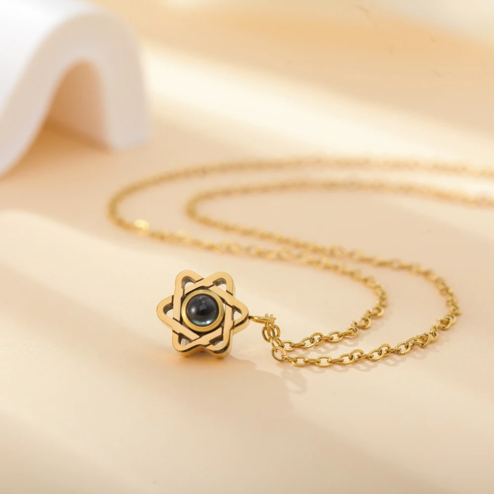 Projection Necklace Personalized Star Projection Necklace Stainless Steel Picture Necklace Unique Gift for Her