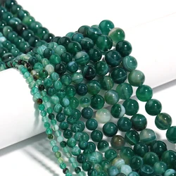 Natural Stone Round Tiger Eye Crystal Turquoise Beads for DIY Crafts and Ornament Making (Green Agate)