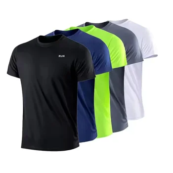 Nuova maglietta sportiva estiva da uomo ad asciugatura rapida per corsa e fitness - Top fitness a maniche corte da uomo - T-shirt da palestra