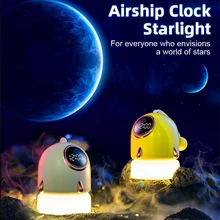 

LED Portable Clock Light USB Rechargeable Romantic Atmosphere Lamp Starry Sky Projection Lighting Night Light Kids Birthday Gift