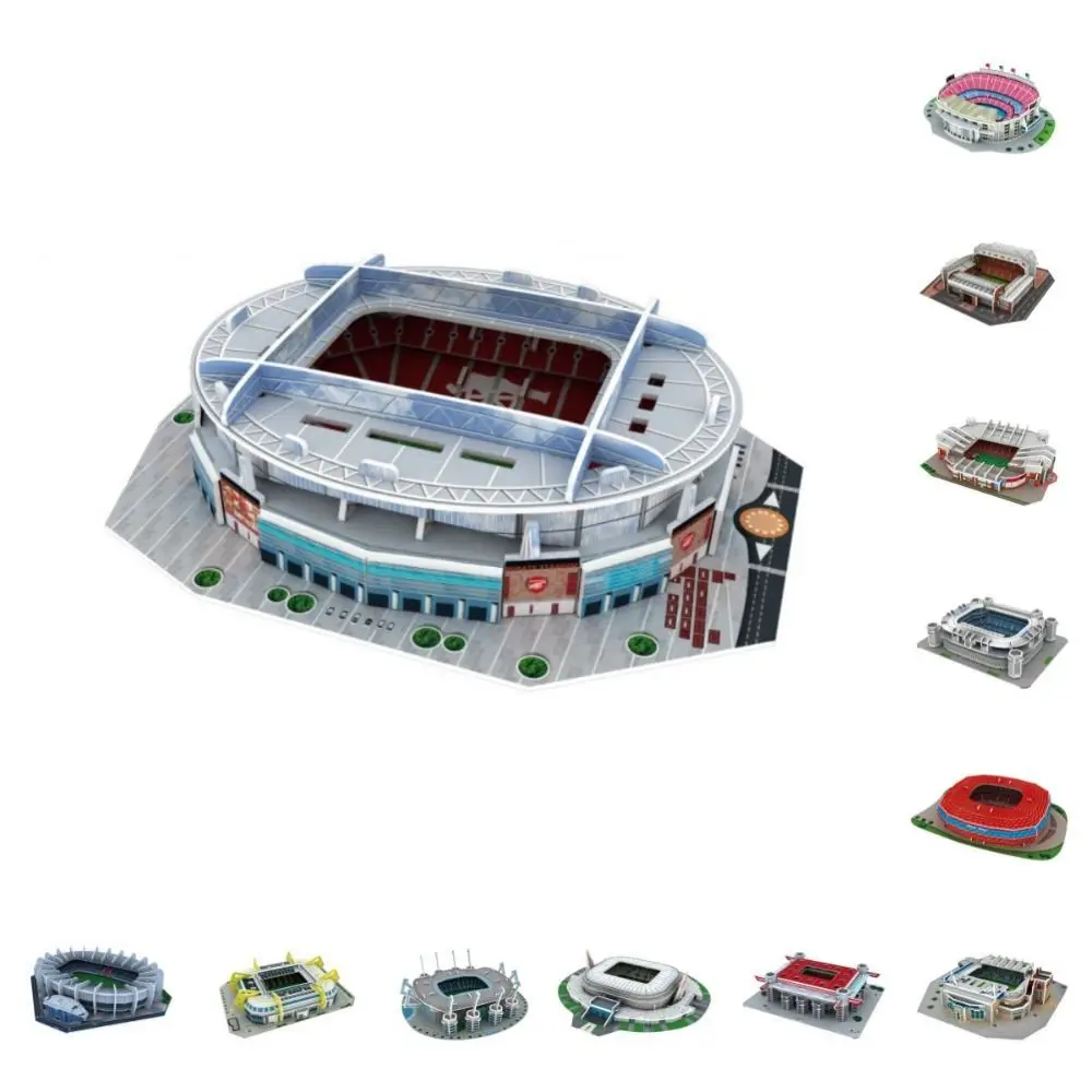 DIY Miniature Football Stadiums Large Model Paper 3D Soccer Stadium Puzzle Assemble Prince Park Stadium Birthday Gifts