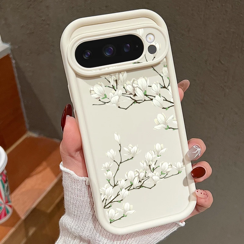 Floral Design Silicone Phone Case - Shockproof Soft TPU Protector Cover