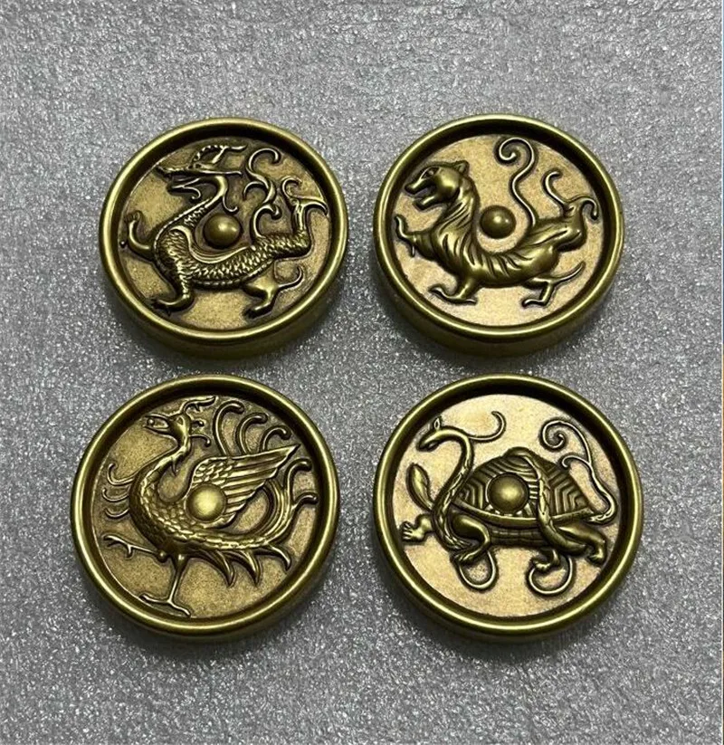 

Exquisite Archaize seiko brass Four great god beast commemorative coins small crafts statue A set