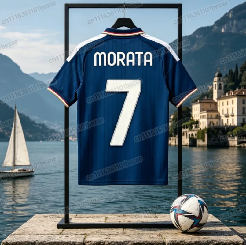 Blue Como 1907 2026_2027 Nico Paz 10 Fußballtrikot Atmungsaktiv Schnelltrocknend Freizeit-Sport-Kurzarm-T-Shirt Familien-Set