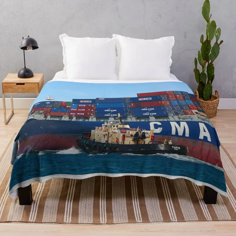 

Container cargo ship Throw Blanket Luxury Thicken Luxury Blankets
