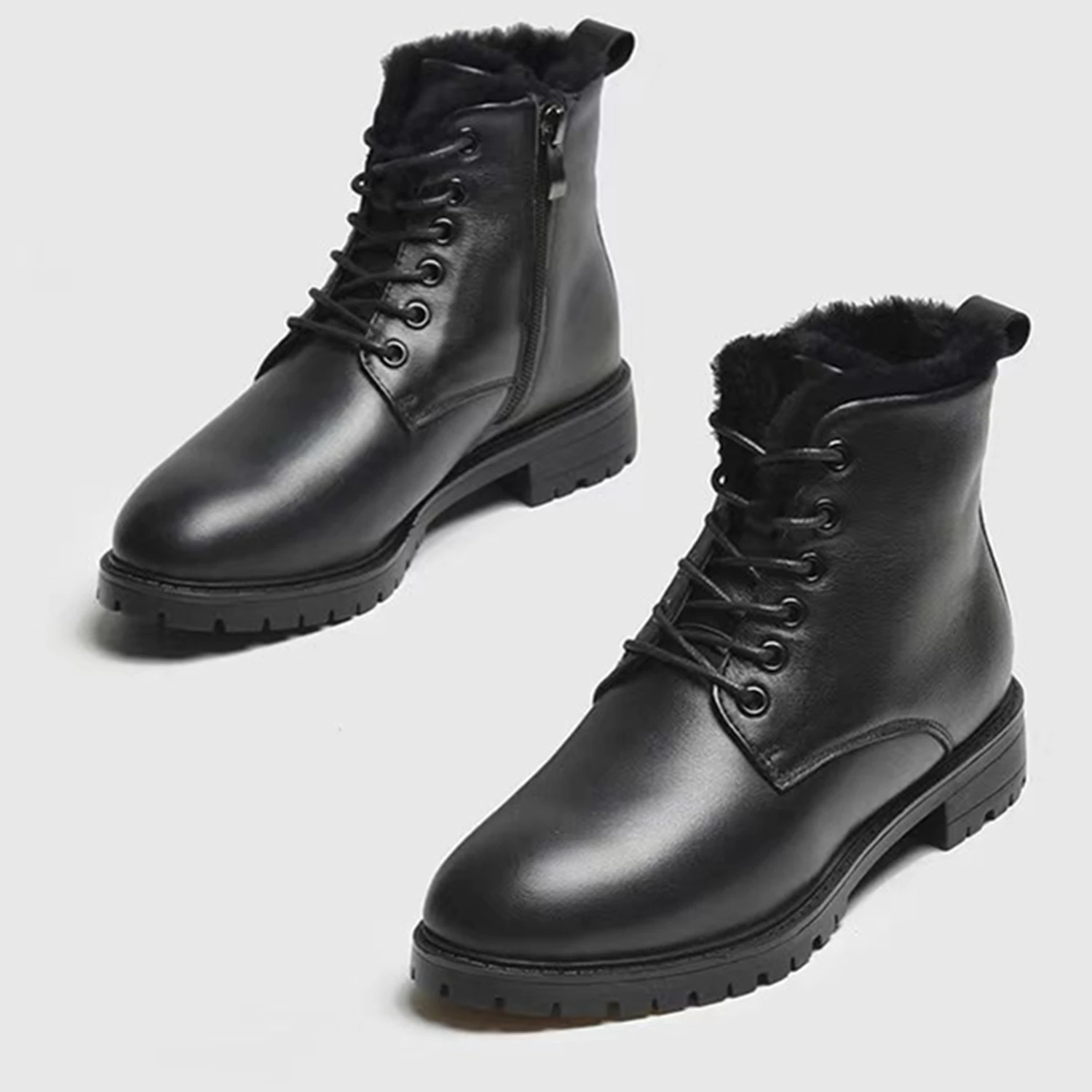 

Maxdutti Winter Wool Boots For Women's Nordic Minimalist Cowhide Comfortable And Warm Short Boots Ladies Botas Mujer Shoes Women