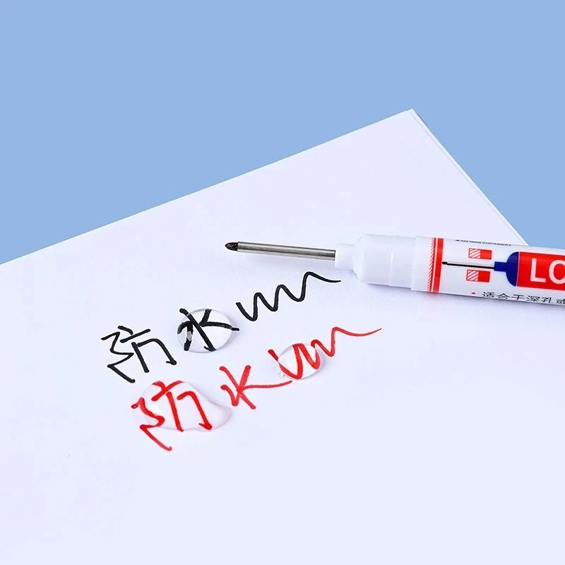 Haile Deep Hole Long Nib Multi-Purpose Marker Pens Waterproof Mechanical Carpentry Bathroom Woodworking Construction Marking Pen permanent marker pen,marker pens,permanent marker,permanent markers,markers pen,long nib markers