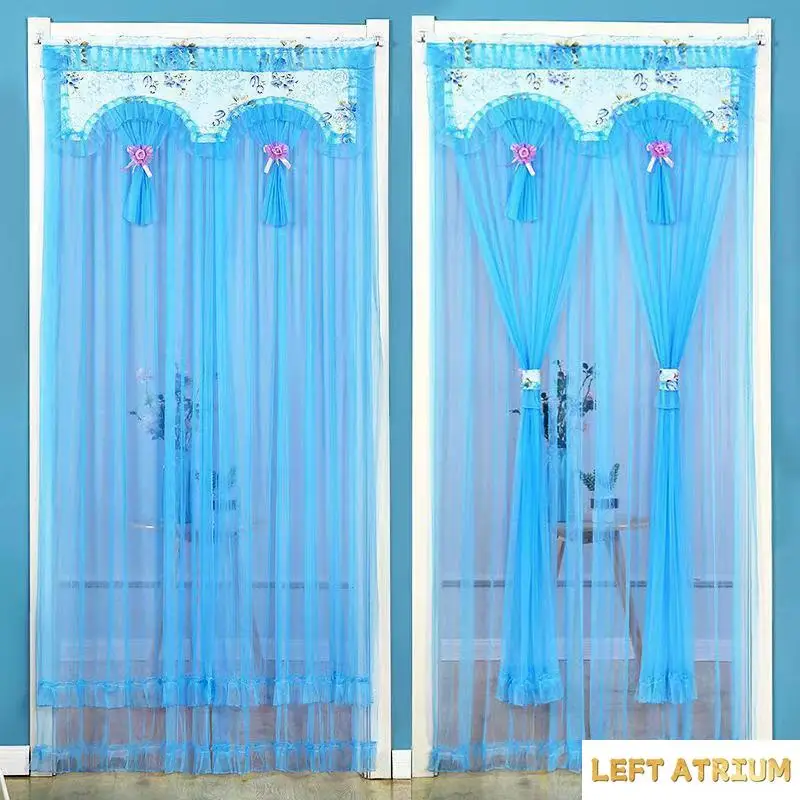 여름철 가정용 모기장, 무타공 레이스 칸막이 커튼, 파리 및 곤충 방지 주방 침실 장식 도어 커튼