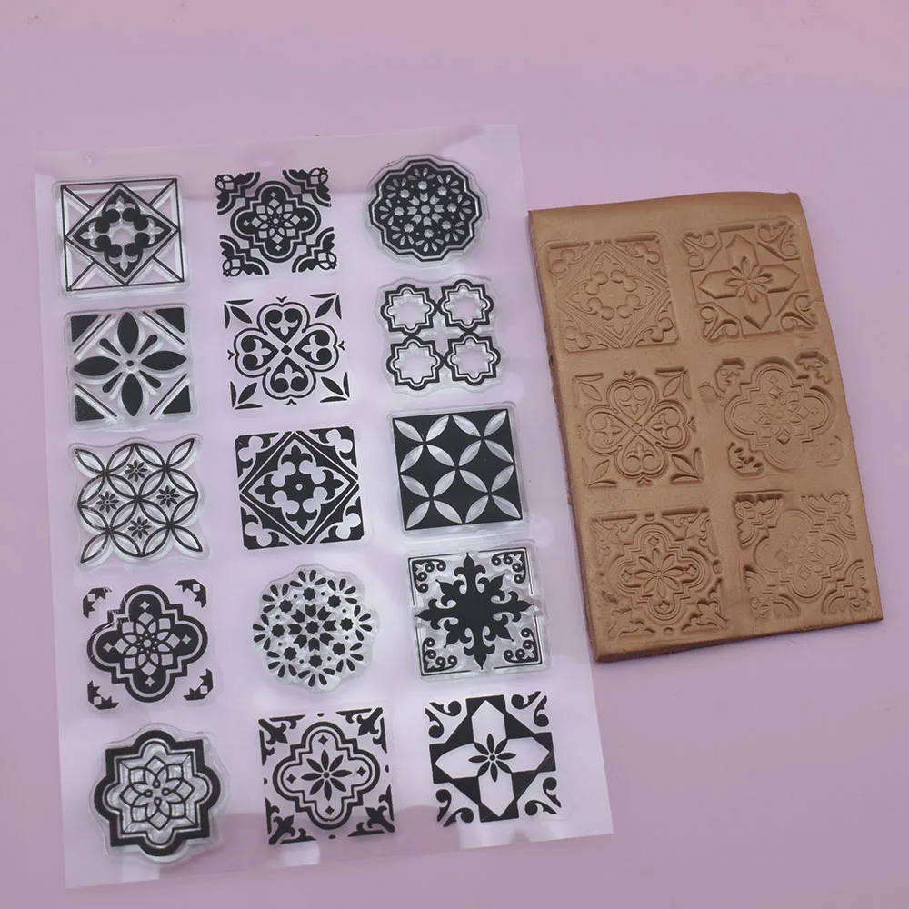 Baroque Morocco Square Mandala Lace Clay Stamp for Polymer Clay Earring Jewelry