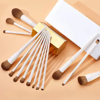 Set di 14 pennelli per trucco, pennelli sintetici per fondotinta, polvere, contorno, ombretto, eyeliner, sfumatura e illuminante