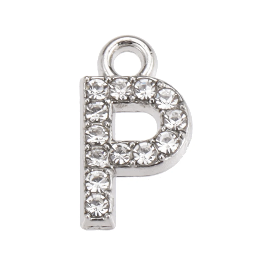 10/26 stücke Silber Farbe Legierung Kristall Mini Alphabet 26 Buchstaben Charms Anhänger für Frauen Halskette Ohrring Schmuck Zubehör – Detail 20