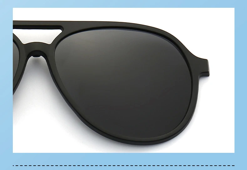 VCKA 6 In1 Pilot Polarisierte Myopie Sonnenbrille Magnetische Clip Männer Frauen Gläser Optische Verordnung Klassische Brillen -0,5_voghion.com