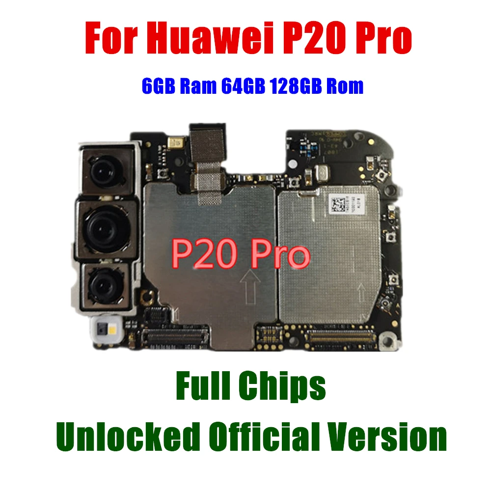Placa base de buen funcionamiento para HUAWEI P20 Pro, placa lógica  desbloqueada 100%, 64GB, 128GB, placa base con Chips completos _ -  AliExpress Mobile