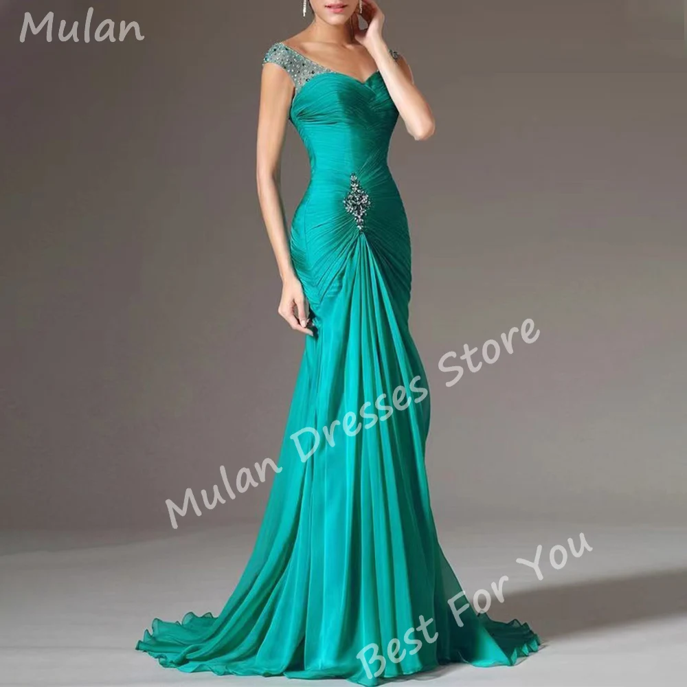 Elegant Long Beads Mother of the Bride Dress V-Neck Floor-Length Mermaid Wedding Guest Party Formal Wedding Party Maxi mother bride dresses