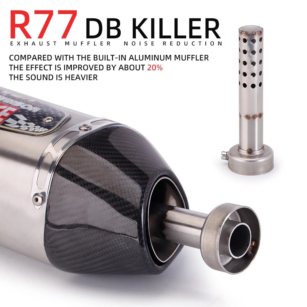 49mm 51mm Removable DB Killer For Original Yoshimura R11 R55 R77 Motorcycle  Exhaust Pipe Silencer Silenciador muffler plug - AliExpress