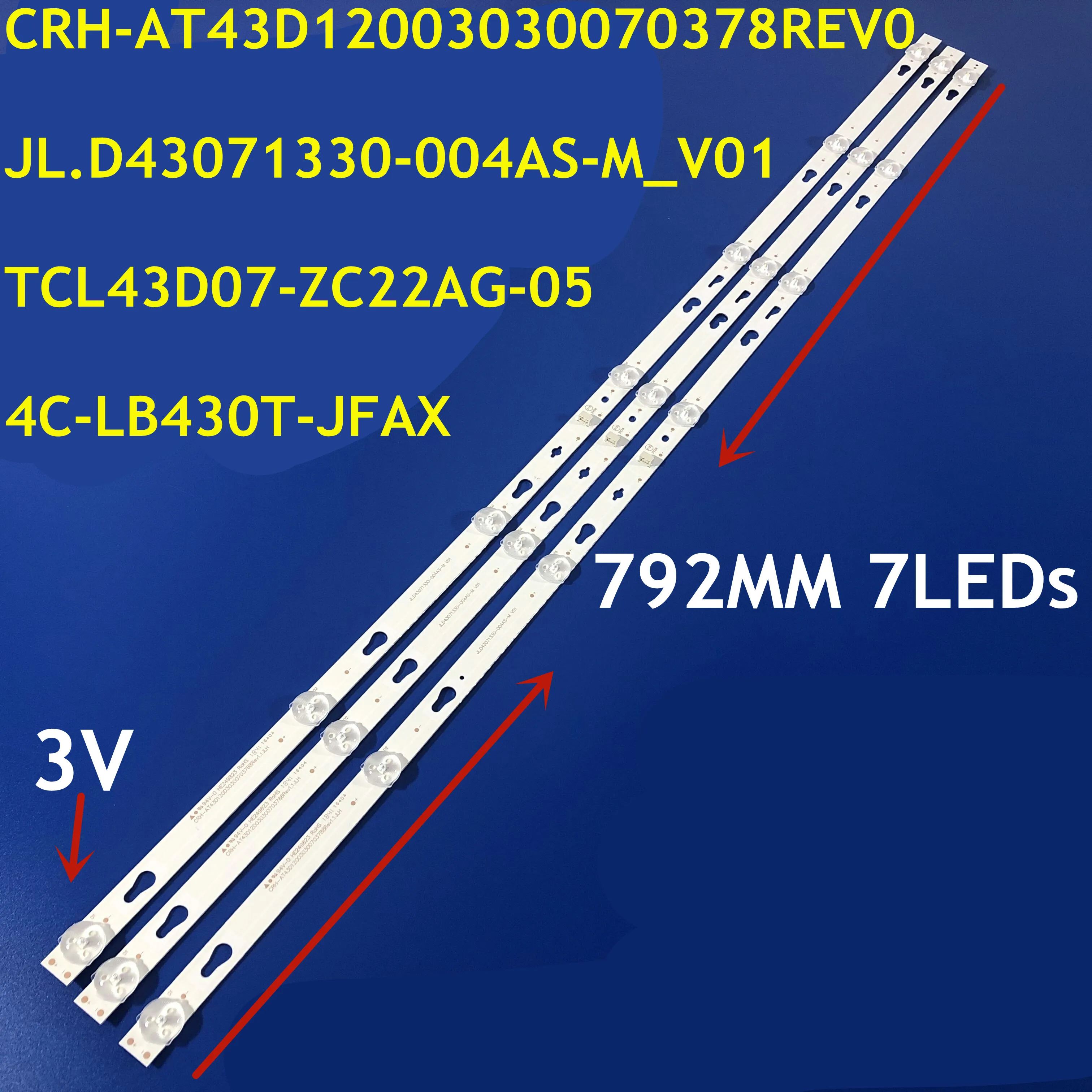 30PCS ledes csík 7lamp számára JL.D43071330-004AS-M_V01 4C-LB430T-JFAX 4C-LB430T-XR3 LT-43T510F L43M5-AX ple-43s07fh LVF430GDX E0023