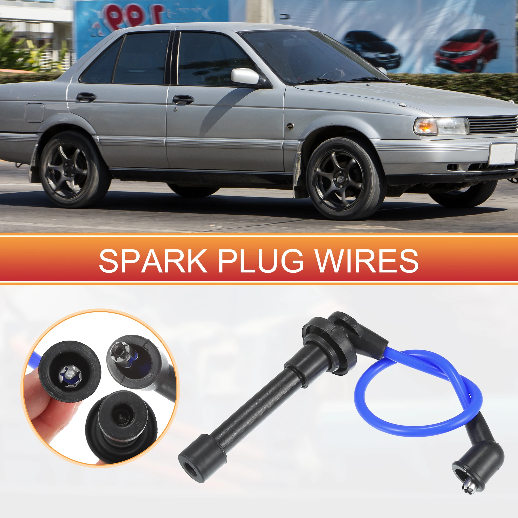 UXCELL 5pcs Spark Plug Wire Ignition Coil Cable No.2245065Y25 for Nissan Sentra 91-94