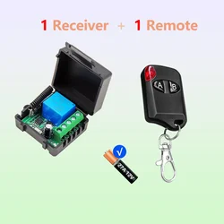 Wireless Remote Control System with A/B Button Transmitter and Relay Module - 1 Receiver 1 Remote