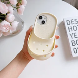 3D Cute Slippers Summer Silicone Phone Case - Soft, Funny, Breathable, Shockproof Cover with Lanyard Strap for iPhone 12 Pro (White)