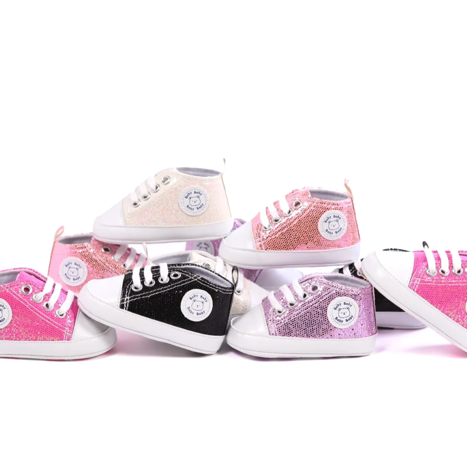 

Trendy Comfortable Sequin Sneakers For Baby Boys, Lightweight Non Slip Shoes For Indoor Outdoor Walking, Spring And Autumn