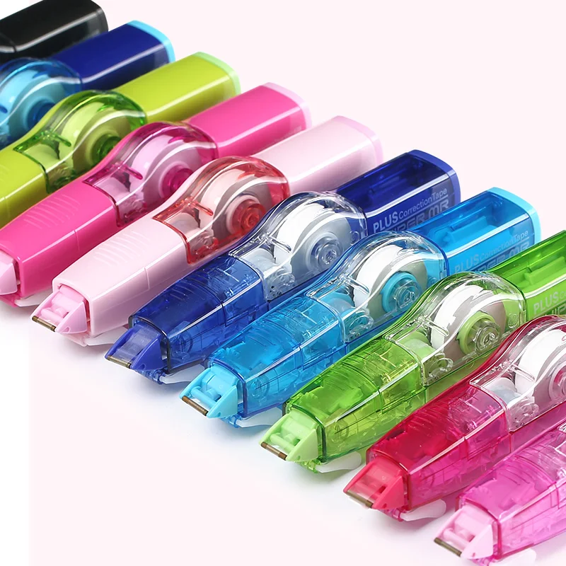 correction tape Japan PLUS WHIPER Mini Roller Correction Tape Color Replaceable Core Correction Tape Stickers Stationery Office School Supply