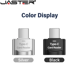 JASTER Metal Type-C Universal Card Reader High Speed Use for Mobile Phone Tablet Computer Silver Black Memory Stick Card Reader