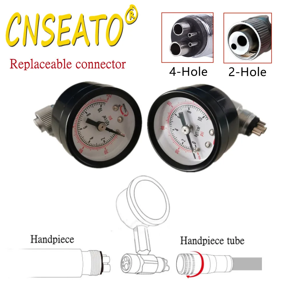 Dental Turbine Pressure Gauge Test High Low Speed Handpiece Air
