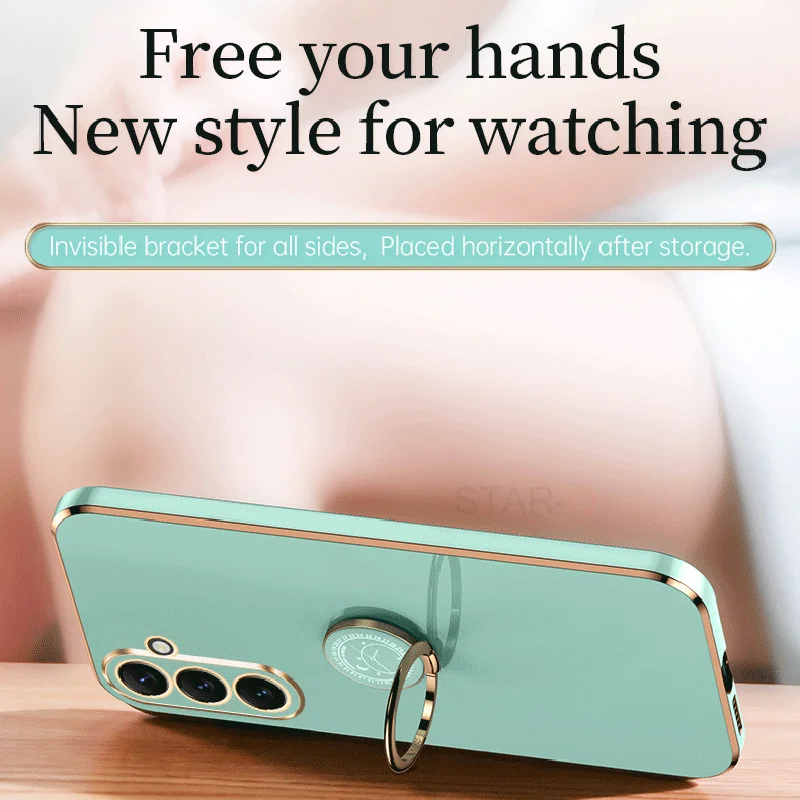 Luxury Plating Ring Holder Silicone Stand Case with Premium Finish
