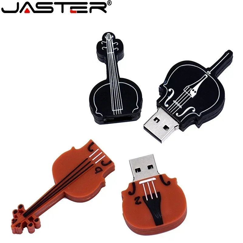 JASTER Cute Musical Instrument USB Flash Drive - Fun Cartoon Guitar & Violin Design, High Speed Memory Stick, Multiple Storage Capacities