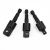 3 PCS Electric Drill Socket Adapter 360° Rotatable 1/4 3/8 1/2inch Hex Shank Drill Bits Extension For Impact Driver Power Tools 2