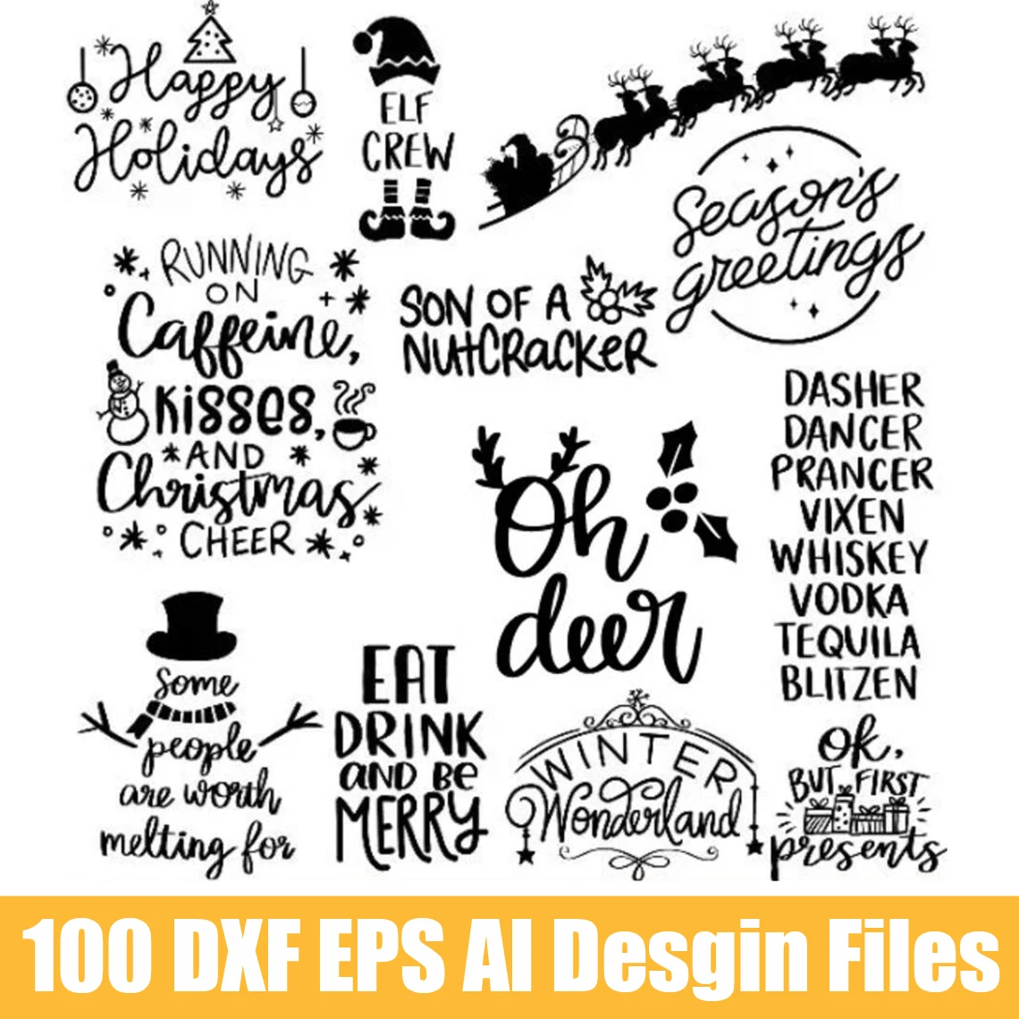 100 Funny Christmas Letter SVG Bundle Shirt DXF EPS AI Files for Cricut,  Silhouette, Dripping Letters, T-shirt Print wood pellet machine