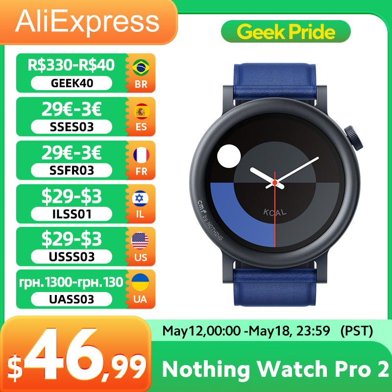 Global Version Nothing CMF Smart Watch Pro 2 1.32”AMOLED 100+watchfaces Bluetooth calls with AI noise reduction multi-system GPS