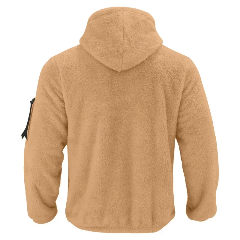 Herren-Doppelseitige Arctic Fleece Loose-Fit Kapuzenjacke mit Reißverschluss – Detail 23