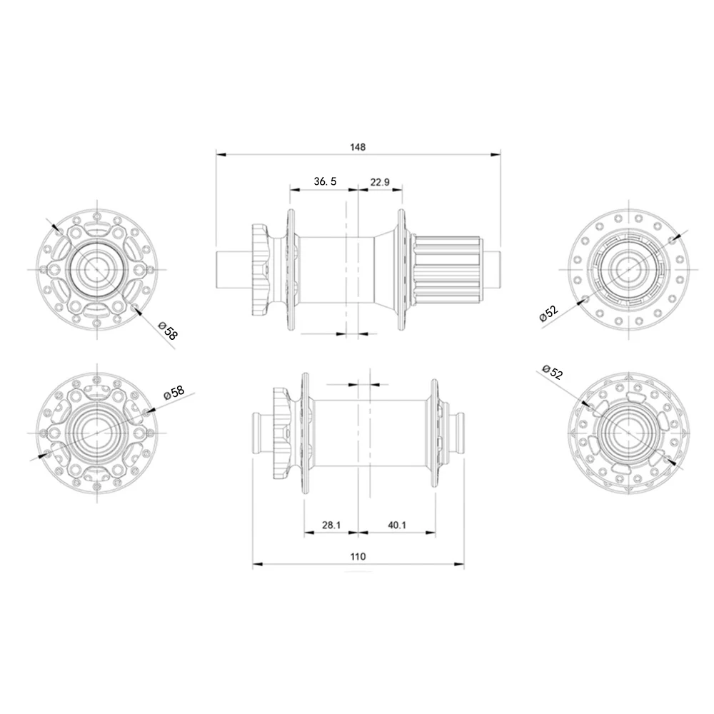 6 Colors Available 28H 36T MTB Rear Hub Super Lightweight CNC Alloy Boost 148mm Mountain Bike Compatible With XD HG MS Freewheel