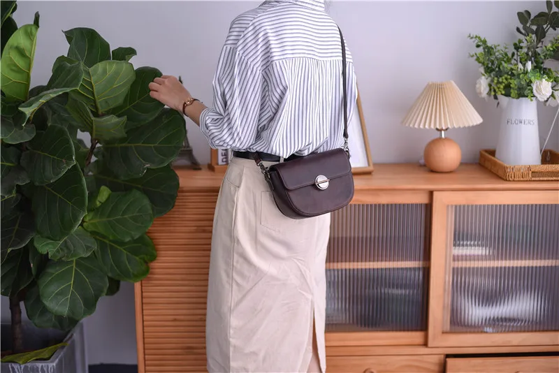 Pndme Mode Vintage Designer Echt leder Frauen Diagonale Tasche lässig handgemachte Luxus echte Rindsleder weibliche kleine Umhängetasche – Detail 22