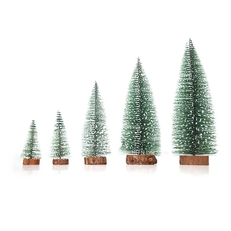 Mini Christmas Tree Stick, White Cedar, Desktop Small Christmas Tree Decor, Snow Ornaments, Trees for Xmas Party, Home Party