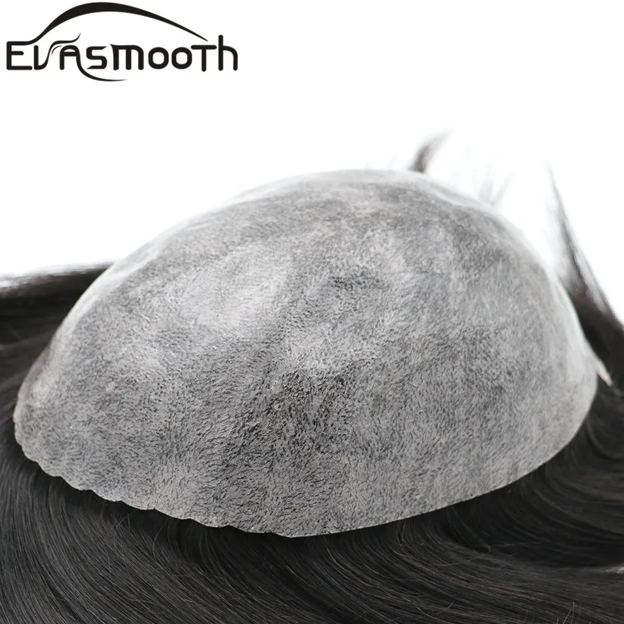 Human Hair Toupee Men's 0.12mm-0.14mm 100% Human Hair Wig Replacement System