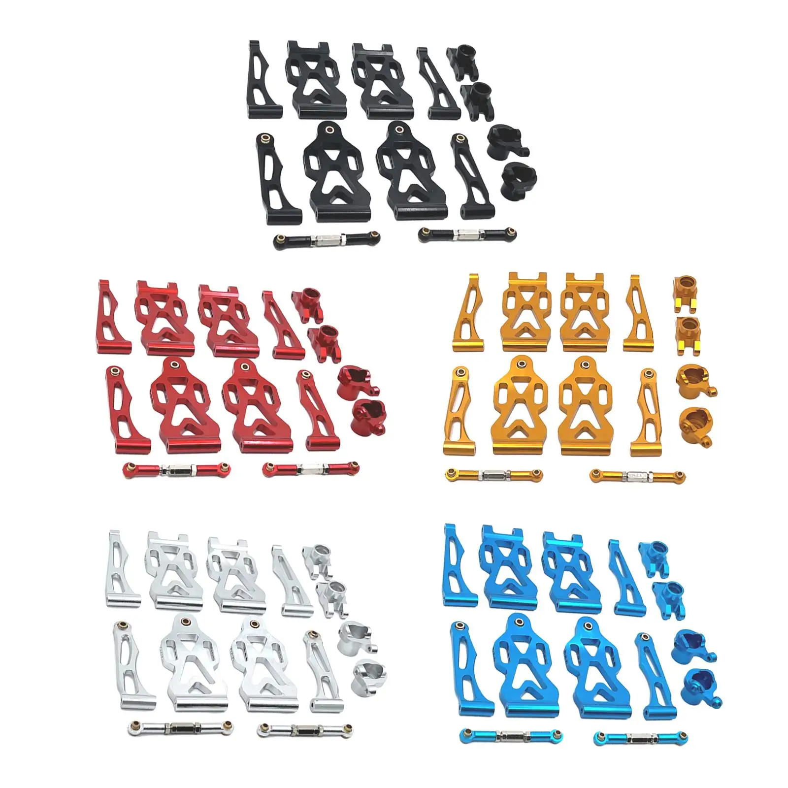 

RC Front Rear Swing Arm, Aluminum Steering Cups Link Rod, RC Model Vehicle Parts for 16103 16101 Q130A 1:16 Scale