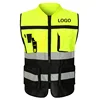 Men's Tactical Vest Outdoor Sport Color Matching Reflective Walkie-Talkie Multiple Pockets Multi-Function Jacket Print Logo 1
