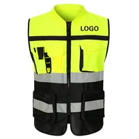 Men's Tactical Vest Outdoor Sport Color Matching Reflective Walkie-Talkie Multiple Pockets Multi-Function Jacket Print Logo 1
