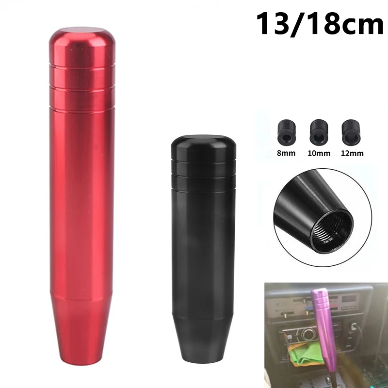 

Universal 13cm/18cm Length Manual Car Gear Shift Knob Aluminium Alloy Racing Automatic Custom Mugen Shift Knob With 3 Adapters