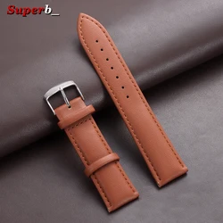 Versatile Soft PU Watch Strap with Stainless Steel Buckle for Men's Casual Wristwatches (Light brown)